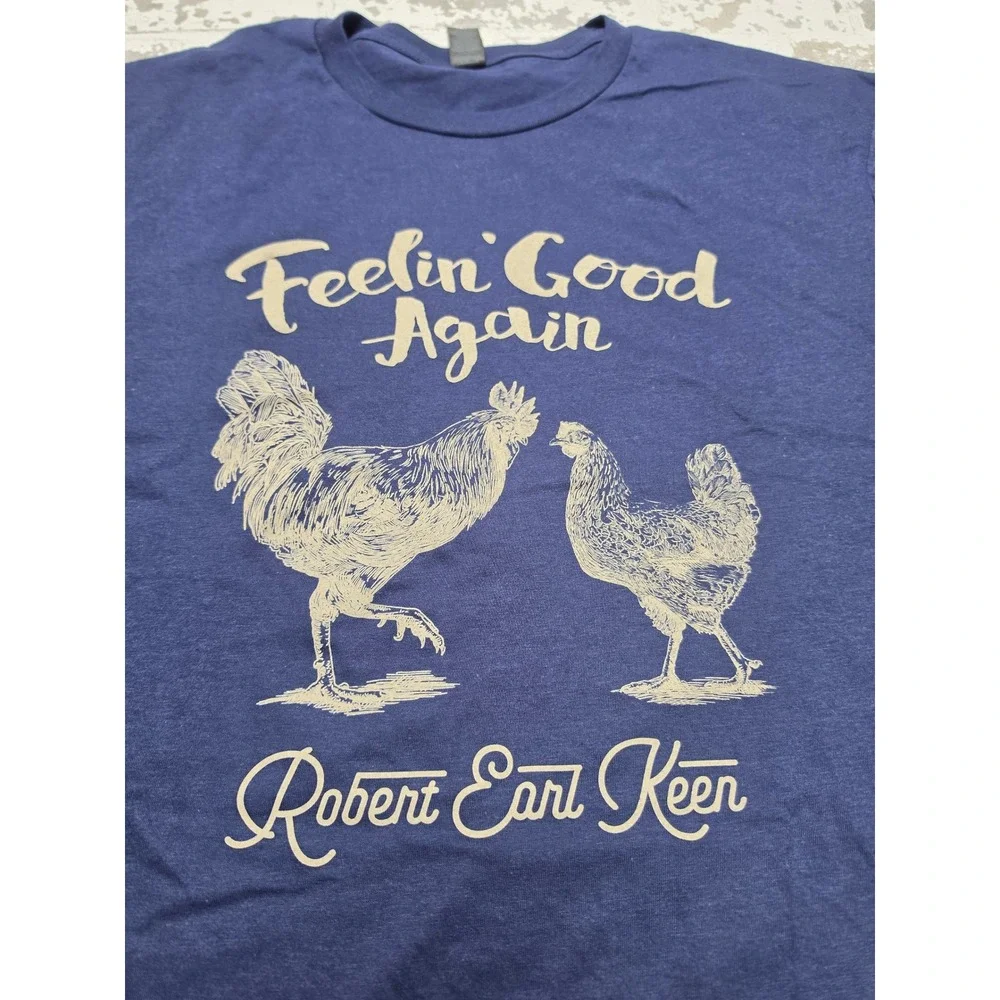 Robert Earl Keen Feelin Good Again T-Shirt Navy Blue Unisex Large Gildan Tee